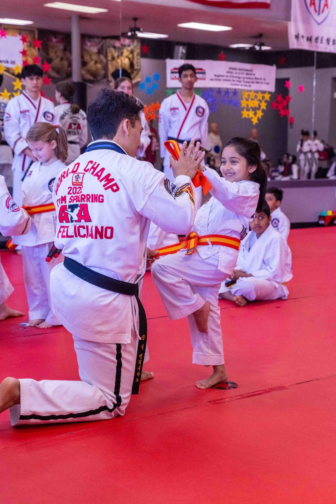 Students training at the dojo